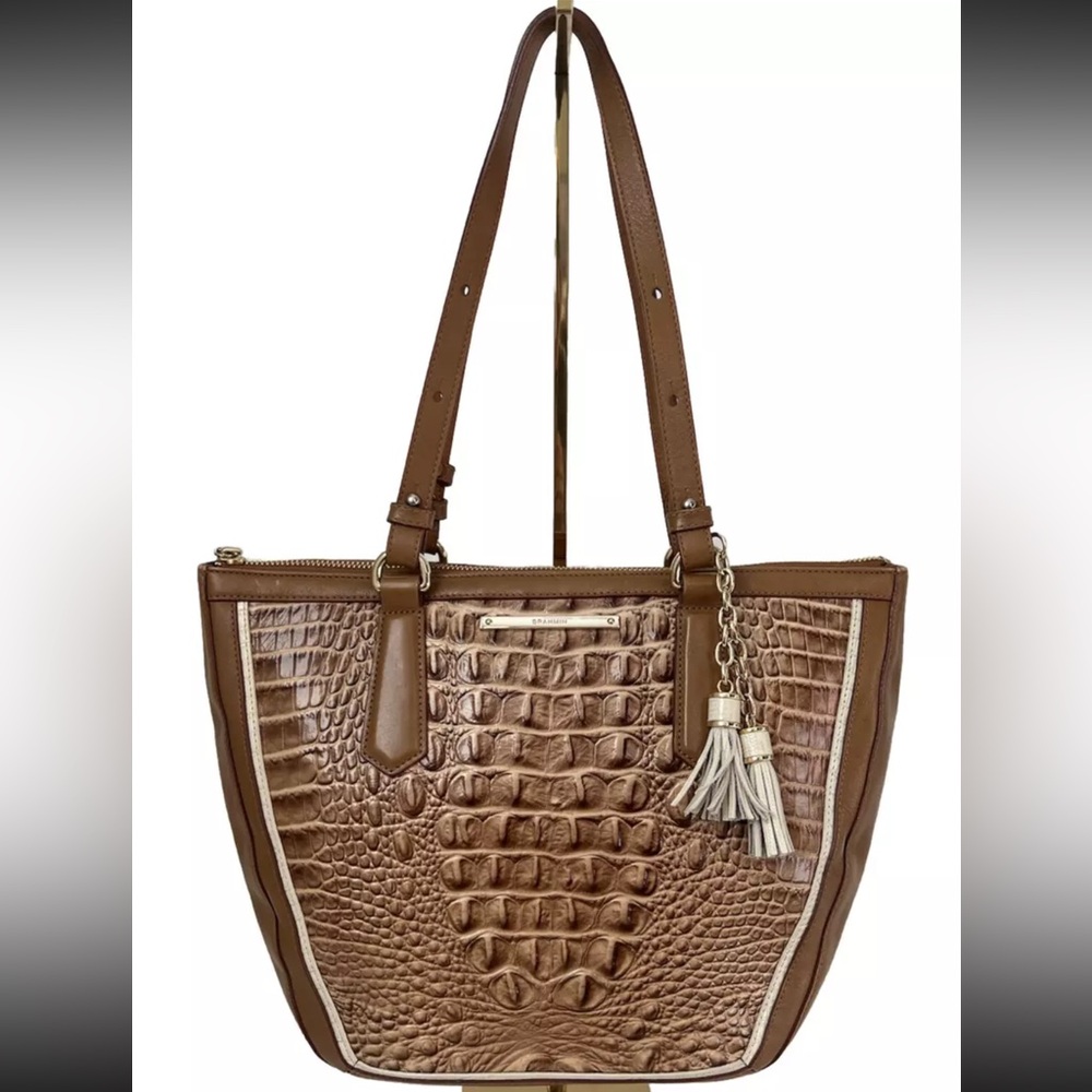 Brahmin Willa Shoulder Bag Tote Croc Embossed